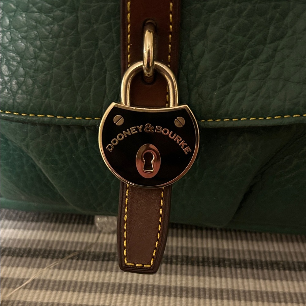 Dooney & Bourke Green Satchel with Brown Accents - Picture 2 of 11